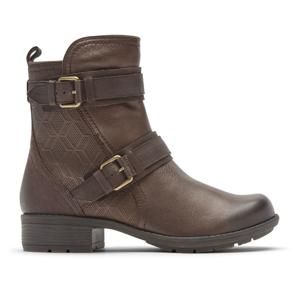 Botas Rockport Mulher Marrom Escuro - Cobb Hill Alessia Strap - 31497ZLQG